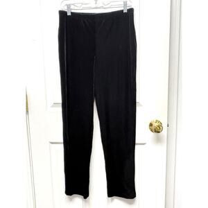 Chico’s Pants NWT Black Velvet Travelers Straight Leg Size S 4/6 Elastic Waist